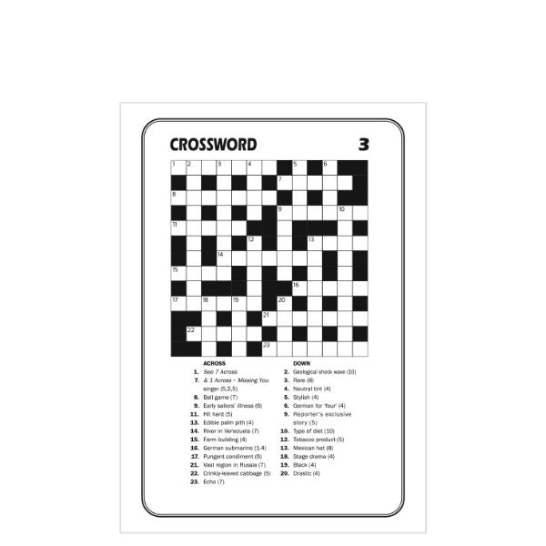 A5 Crossword Book 21 x 14.8 x 1.4cm 2 Designs P2593 (Large Letter Rate)