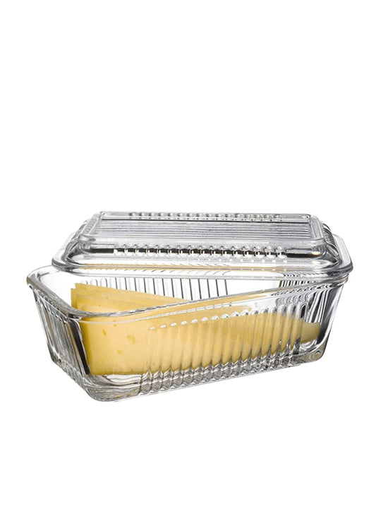 PB Frigo Clear Glass / Cheese Butter Dish 17 x 10 x 7cm 97711 (Parcel Rate)