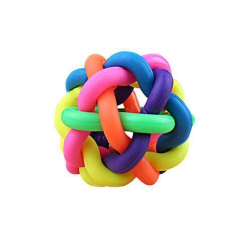 Pet Puppy Dog Teething Chewy Training Play Ball With Bell  0048 (Parcel Rate)