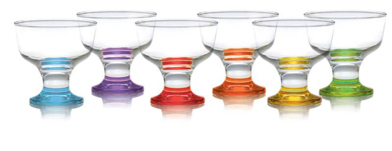 DESTINA 6Pc Ice Cream Dessert Cups Various Colours 4927 (Parcel Rate)
