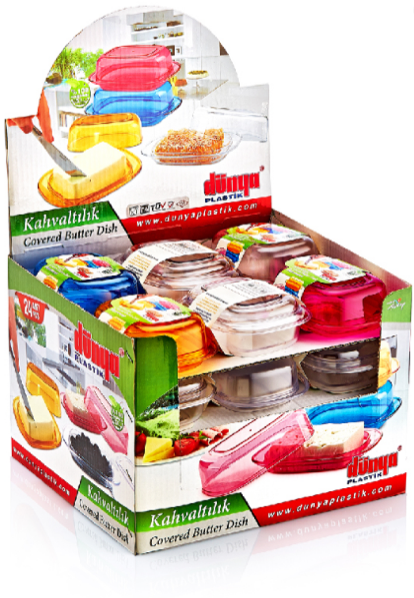 Covered Plastic Butter Dish Kitchen 0302 (Parcel Rate)