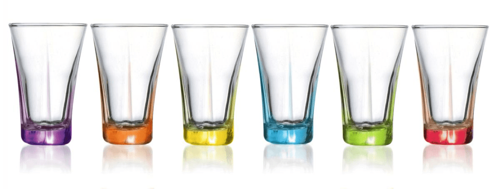 6 Pack Coloured Tumbler Drinking Glasses Sleeve Pack TRU309PTO (Parcel Rate)