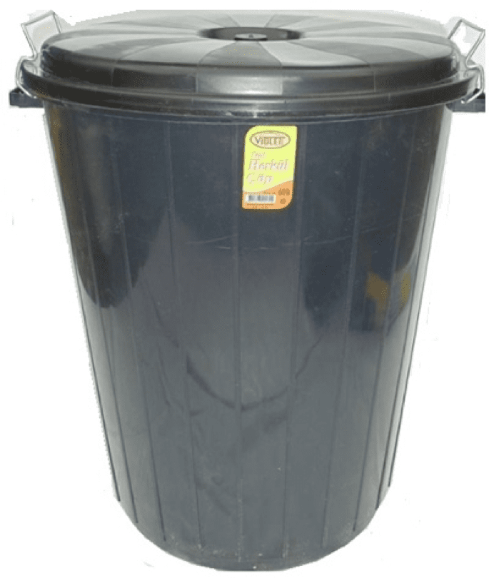 Round Black Dustbin 65 Litre With Handles K0118 /RB65 (Big Parcel Rate)