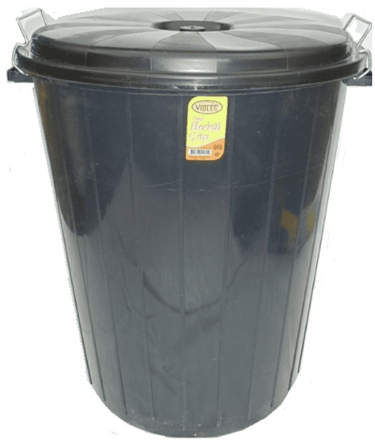 Round Black Dustbin 65 Litre With Handles K0118 /RB65 (Big Parcel Rate)