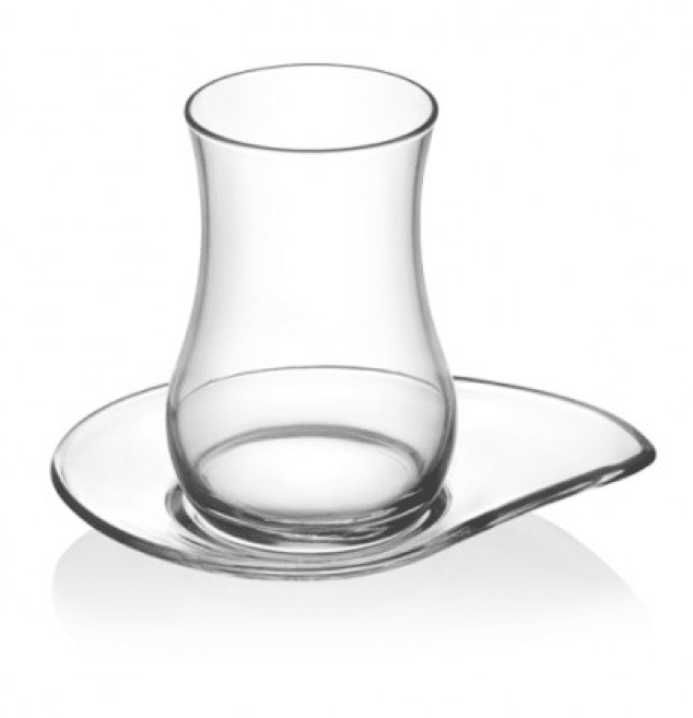 12 Pack EVA Glass Tea Set With Saucers EVAS1, 1488 (Parcel Rate)