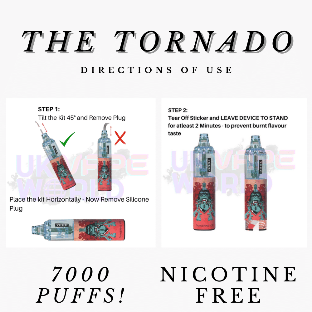 Instructions For Use Of Tornado 7000 Puff Bars - VU9 Wholesale 