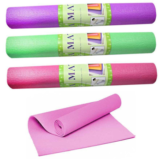 Roll Up Non Slip Yoga Mat 61 x 17 3cm Assorted Colours 2606 / 1068  (Parcel Rate)