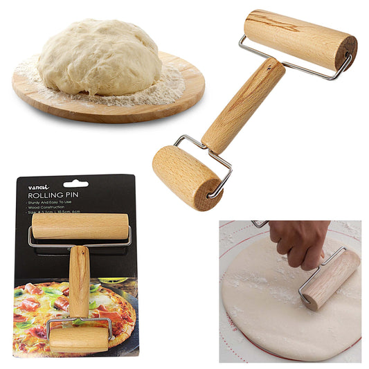 Double Sided Wooden Dough Rolling Pin 10.5 x 6 cm Kitchen 4666 (Parcel Rate)