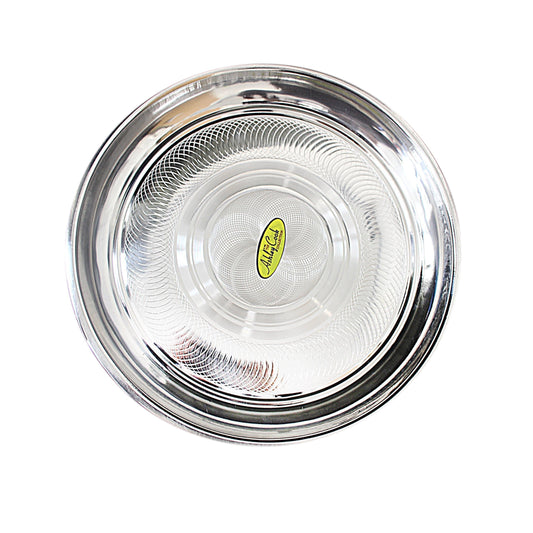 Ashley Cook Round Steel Shiny Kitchen Serving Tray 55cm 9910 (Parcel Rate)