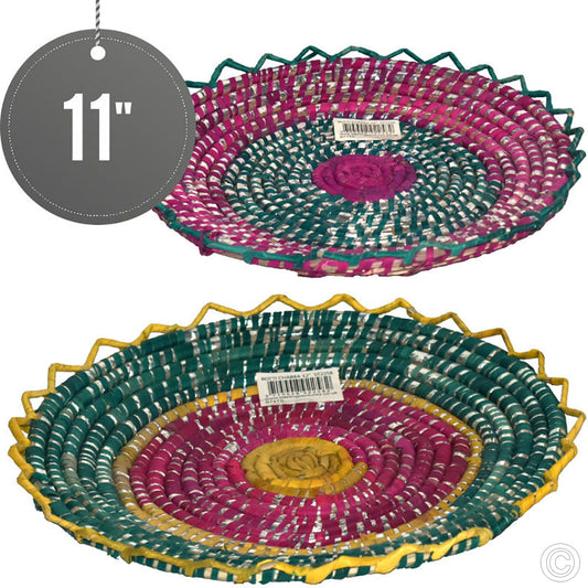 Traditional Naan Bread Serving Basket / Roti Chaba 11" Mixed Colour Random Sent ST2258 (Parcel Rate)