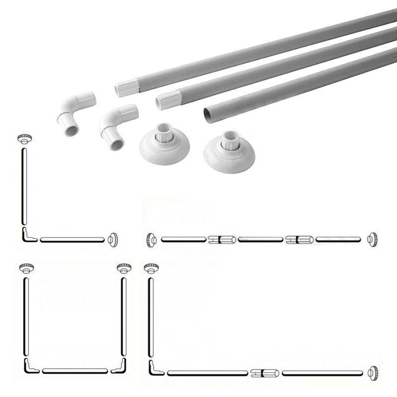 Bathroom Corner Shower Curtain Rod 80cm x 80cm x 80cm 0316 / 1092 (Parcel Rate)