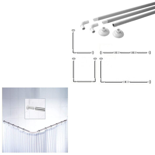 Bathroom Corner Shower Curtain Rod 80cm x 80cm x 80cm 0316 / 1092 (Parcel Rate)
