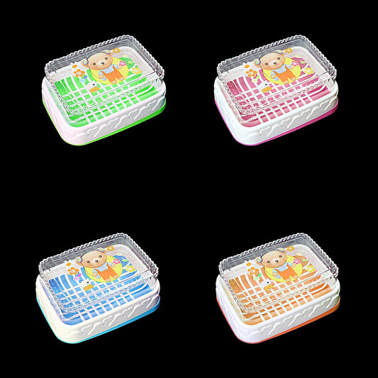 Fancy Plastic Soap Dish Bathroom Kitchen Cartoon Style Soap Dish Box 04333 (Parcel Rate)