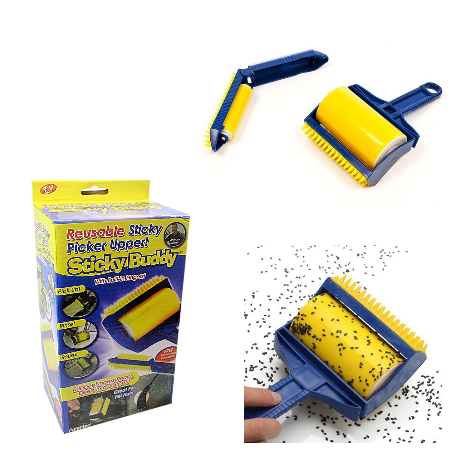 Sticky Buddy Reusable Sticky Picker Upper All Purpose General Cleaner Pickup Rinse Re Use 3888 (Parcel Rate)