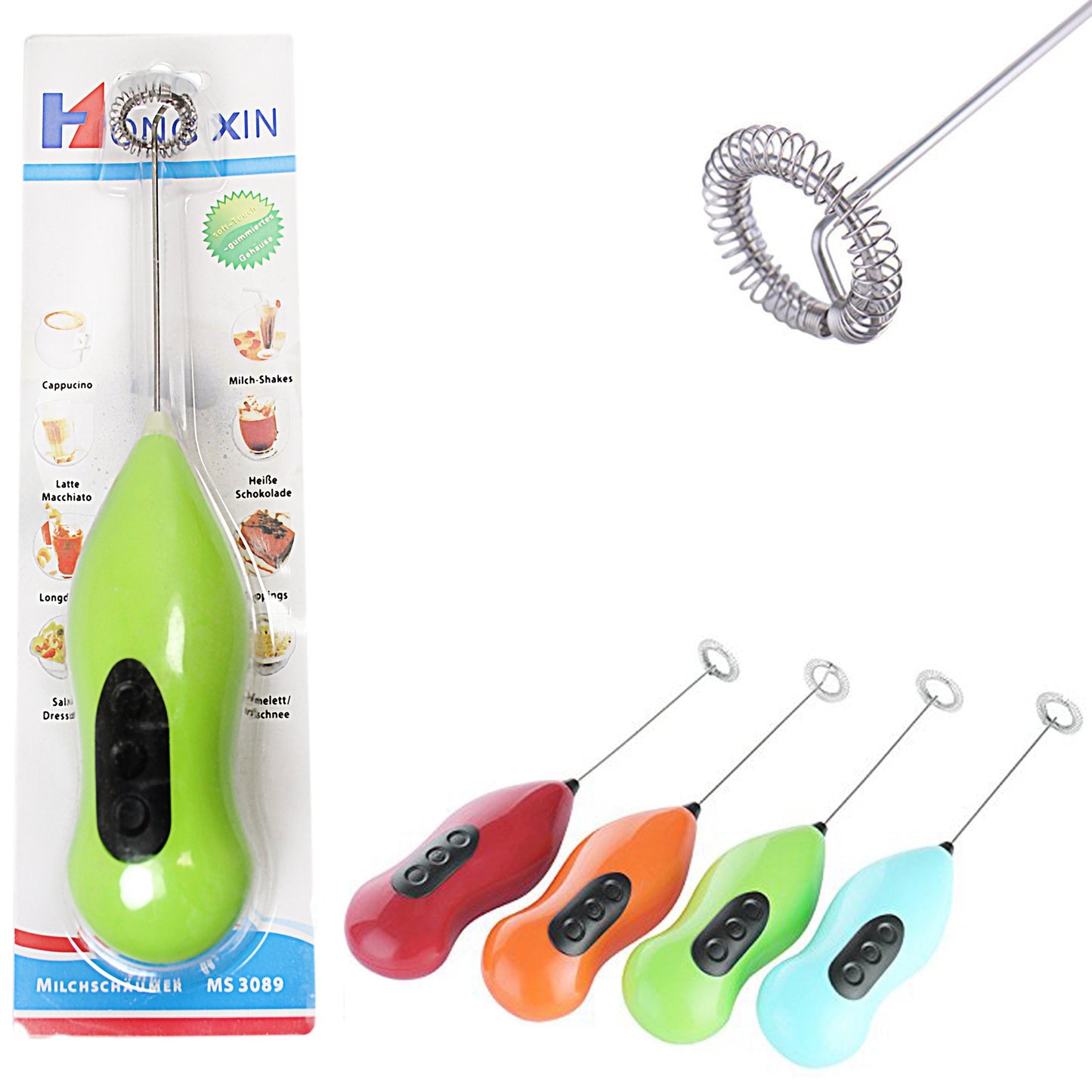 Hand Stirrer Coffee Milk Frother Stirrer Battery Operated 22 cm Assorted Colours 0129 (Parcel Rate)