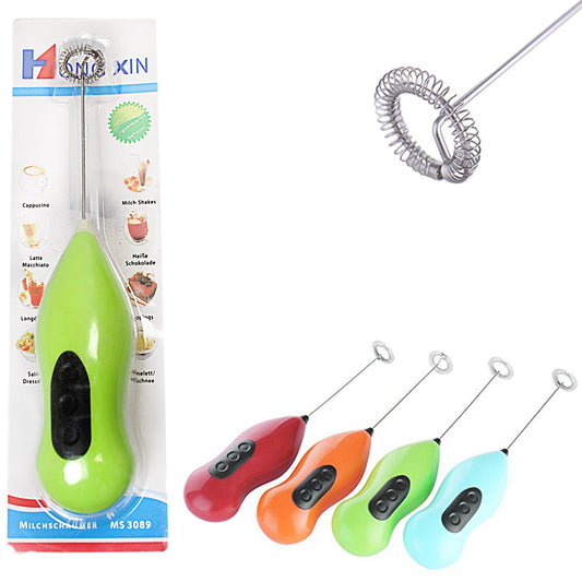 Hand Stirrer Coffee Milk Frother Stirrer Battery Operated 22 cm Assorted Colours 0129 (Parcel Rate)