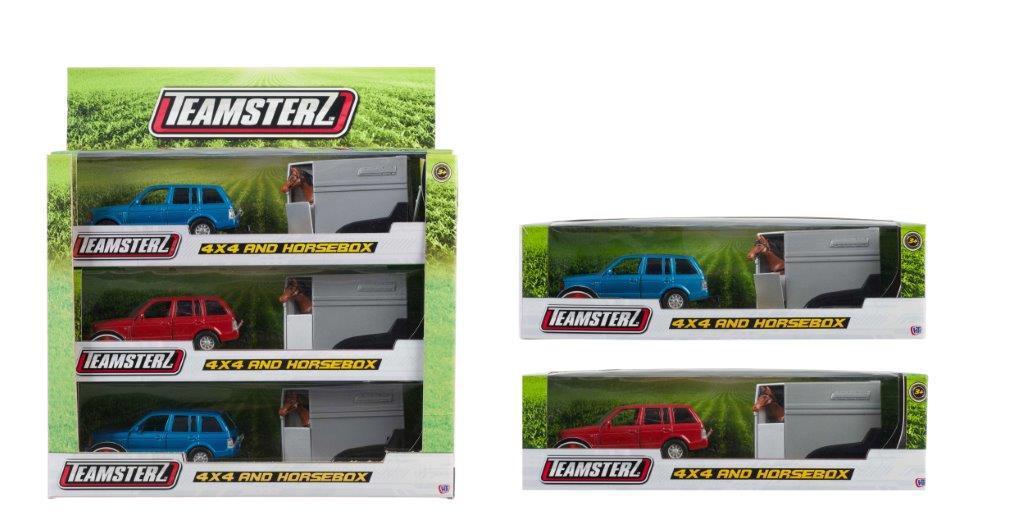 Teamsterz 4 x 4 Horse Box 6D/BX 2 Assist Kids Boys Toy Red and Blue     0001 (Parcel Rate)