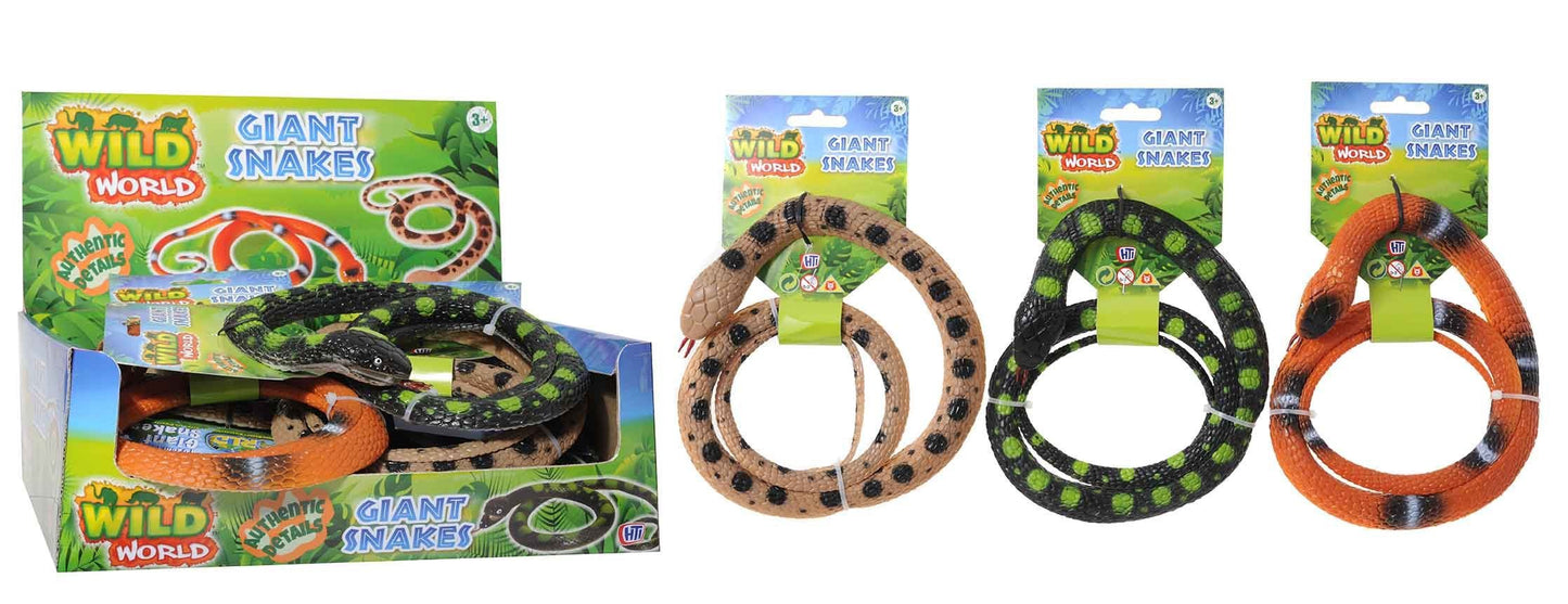Wild World Kids Playing Prank Giant Snakes 4 Assorted Snakes 0188 (Parcel Rate)