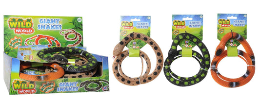 Wild World Kids Playing Prank Giant Snakes 4 Assorted Snakes 0188 (Parcel Rate)