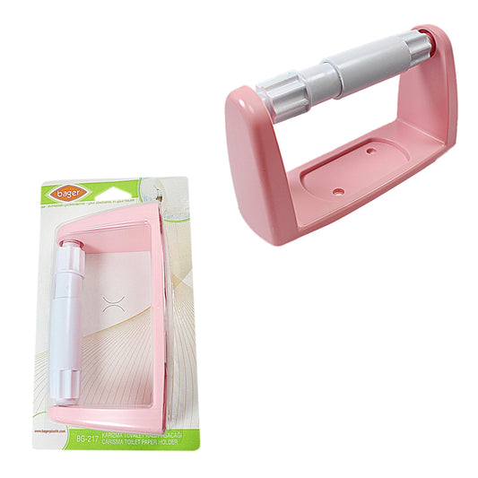 Plastic Toilet Paper Fitting Holder In Pink 9217 (Parcel Rate)