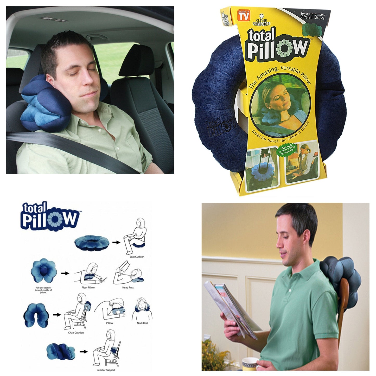 Total Pillow Great For Travel Office Home 3893 (Parcel Rate)
