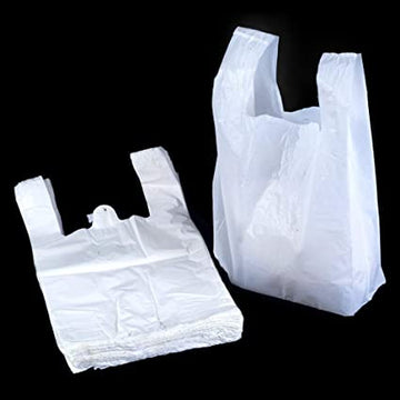 100 Piece Premium Large White Vest Style Bags Plastic Carriers Shopping Bags (Parcel Rate)