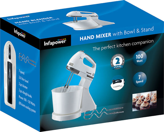 Infapower’s 7 Speed Hand Mixer With Bowl And Stand X102 (Parcel Rate)