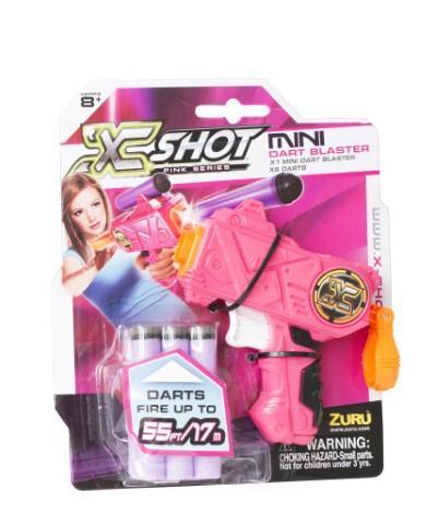 X-SHOT Girls New Pink Mini Blaster Indoor/Outdoor Toy 0685 (Parcel Rate)