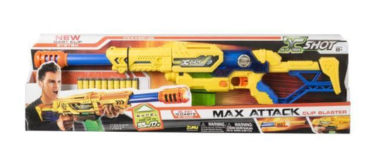 Xshot Max Attack 100 Clip Blaster Gun Toy Rifle + 3 Mags, 96 Darts Fires 55 Foot  11505 (Parcel Rate)