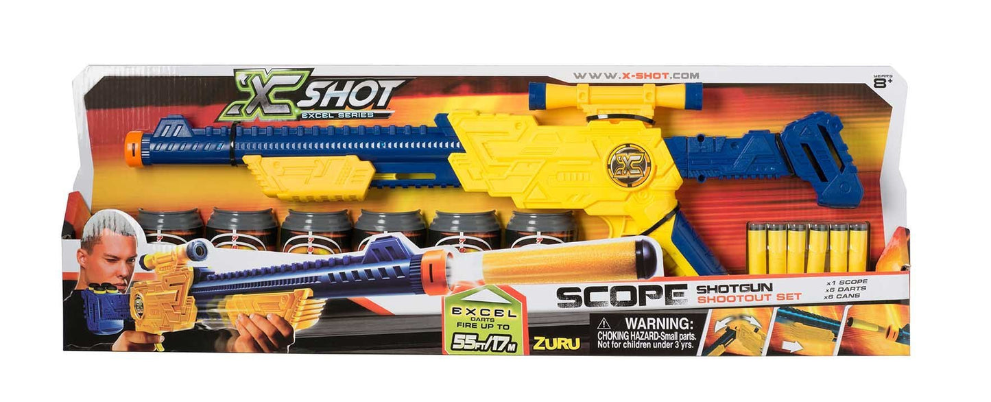 Childrens X Shot Rifle Scope Includes 6 Cans And 6 Darts 0794 (Parcel Rate)