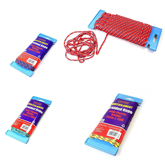 Multi Filament Braided Rope On Hanging Holder 3mm x 20m 2156 (Parcel Rate)