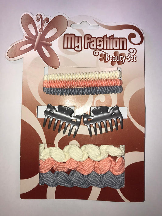Assorted Brown Hair Accessories Ties Clips Assorted Designs and Colours 0488 (Parcel Rate)