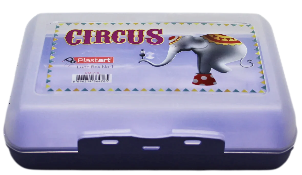 Circus Plastart Lunch Box No1 Plastic Assorted Colours CM710 (Parcel Rate)