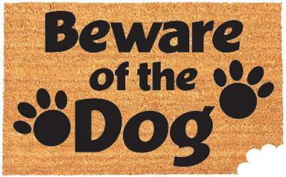 Coir Door Mat Beware Of The Dog 0356 (Parcel Rate)