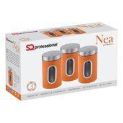 Nea 3Pc Canister Set Persimmon Orange Home Kitchen 2697 (Parcel Rate)