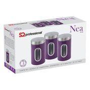 Nea 3Pc Canister Set Viola Purple Home Kitchen 2699 (Parcel Rate)