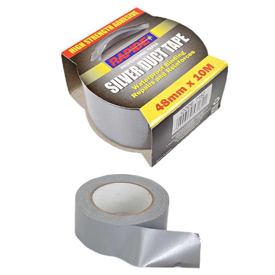 Rapide Silver Duct Tape 48mm x 10m  7182 (Parcel Rate)
