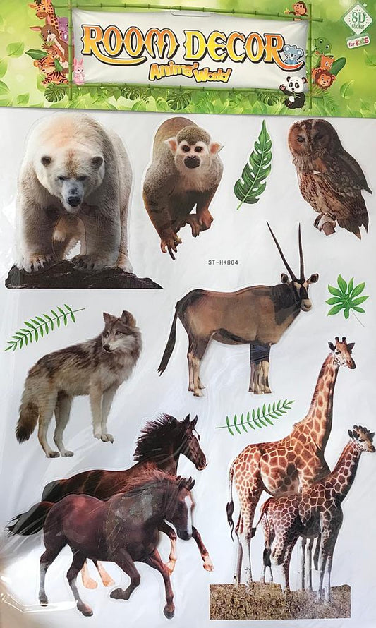 Room Décor Large Wall Stickers Animals Dinosaurs Design Assorted 6611 (Parcel Rate)
