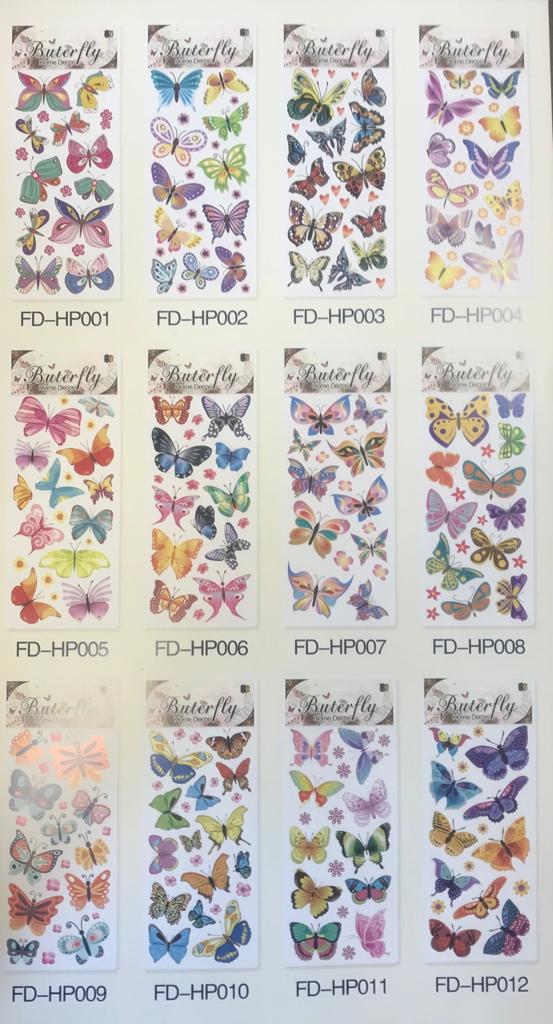 Room Decor 3D Effect Wall Stickers 50 x 24 cm Butterfly Designs Assorted Designs 7128 (Parcel Rate)