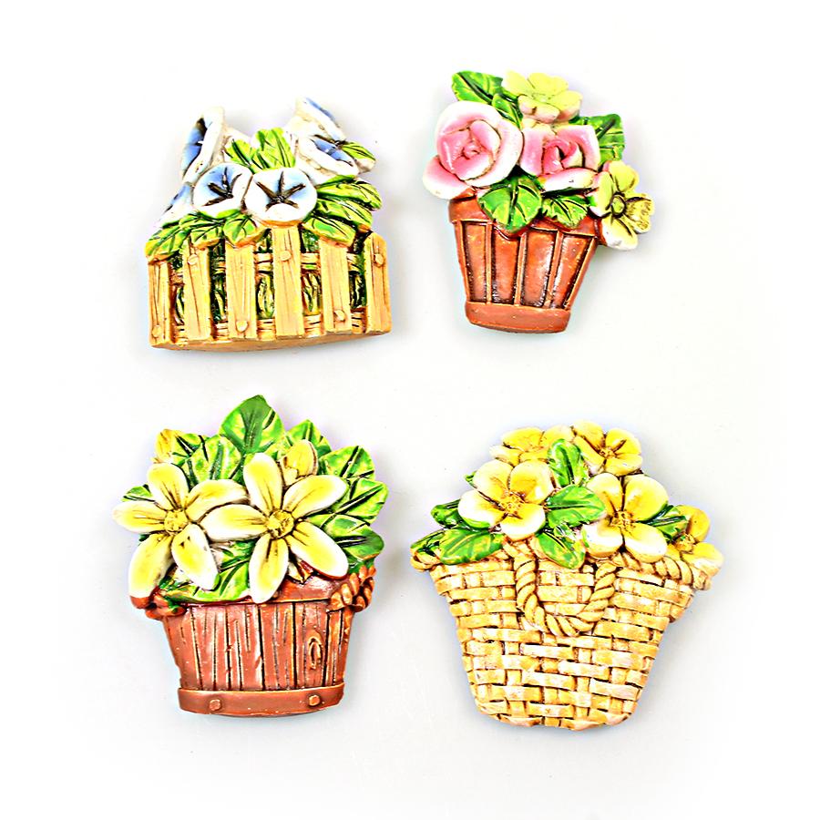 Fridge Magnet Floral Flower Basket Design Assorted Designs 2107 (Large Letter Rate)