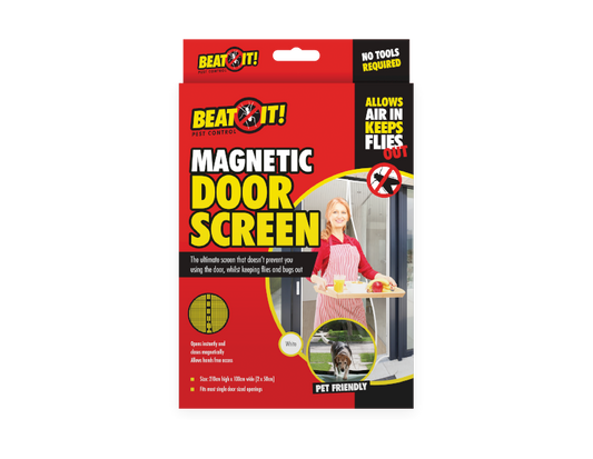 Magnetic Insect Door Screen 210 x 100 cm White GAR1965 (Parcel Rate)