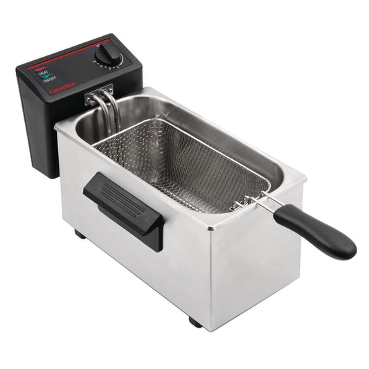 Caterlite Light Duty Single Tank Fryer 3.5L 2kW 238(H) x 436(W) x 252(D) mm GG198 (Parcel Rate)