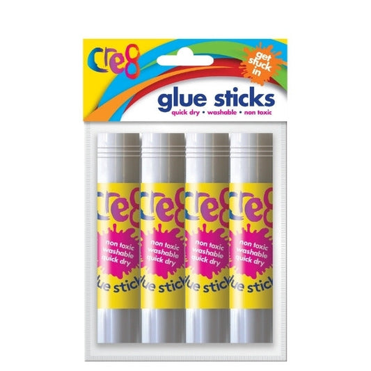 Cre8 4 Pack Glue Sticks 10g Art & Crafts Hobbies P2908 (Large Letter Rate)