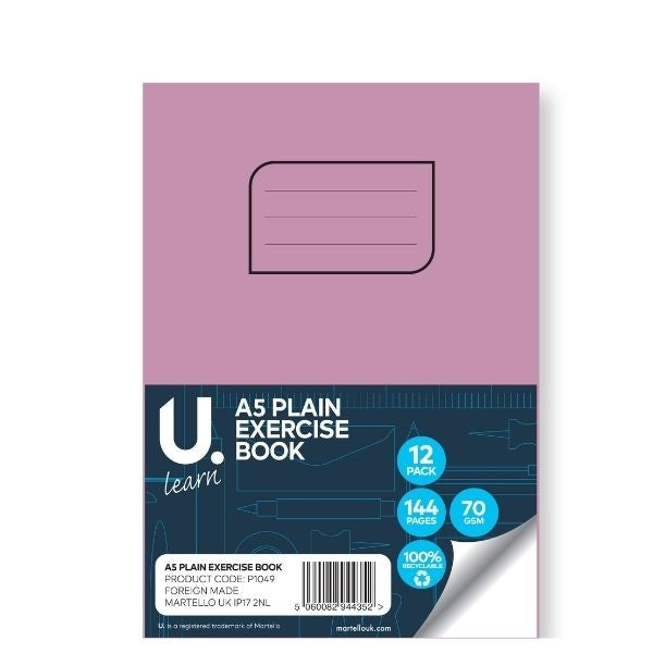 A5 Plain Exercise Book 148mmx210mm P1049 (Parcel Rate)