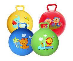 Inflatable Bouncy Ball With Handle Colourful Animal Images Toys 4717 (Parcel Rate)