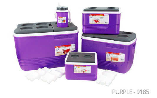 Ice Chest Cool Boxes Set 5pcs 1.25 / 6.0 / 14.0 / 31.0 / 60.0 Litre Purple 9185 (Big Parcel Rate)