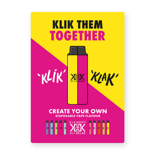 Klik Klak POS Posters A2/A3/A4 "Klik Them Together"
