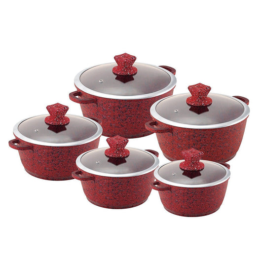 Nessa Granum Casserole Set 5Pc Jhansi Red Home Kitchen 2473/5775 (Big Parcel Rate)