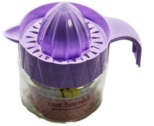 Glass Lemon Citrus Fruit Squeezer Kitchen Assorted Colours NUR028 (Parcel Rate)