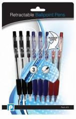 8 Pack Retractable Ballpoint Pens Ideal For Home School Office Ballpoint Pens  P2376 (Large Letter Rate)